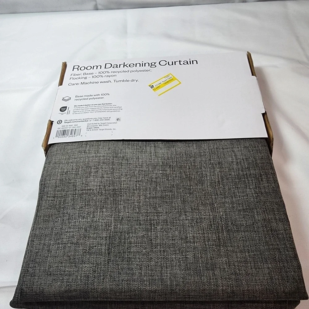 Room Darkening Curtain 42x84 In Charcoal Heather Room Essentials New
